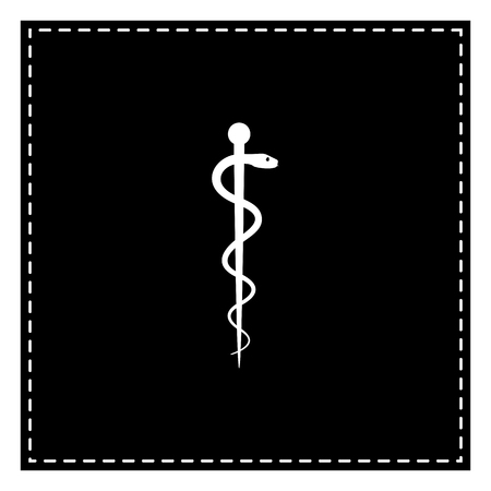 Symbol of the Medicine. Black patch on white background. Isolated.のイラスト素材