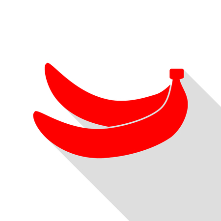 Banana simple sign. Red icon with flat style shadow path.のイラスト素材