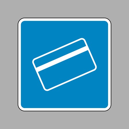Credit card symbol for download. White icon on blue sign as background.のイラスト素材