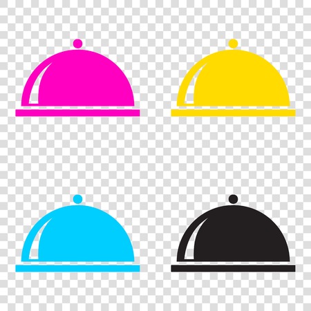 Server sign illustration. CMYK icons on transparent background. Cyan, magenta, yellow, key, black.のイラスト素材
