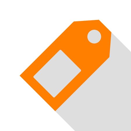 Price tag sign. Orange icon with flat style shadow path.のイラスト素材