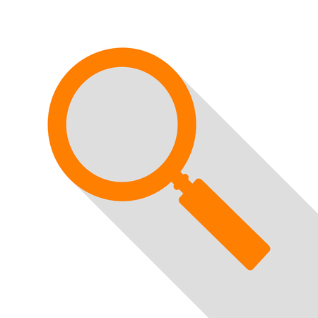 Zoom sign illustration. Orange icon with flat style shadow path.のイラスト素材