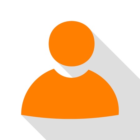 User sign illustration. Orange icon with flat style shadow path.のイラスト素材