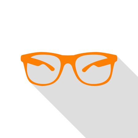 Sunglasses sign illustration. Orange icon with flat style shadow path.のイラスト素材