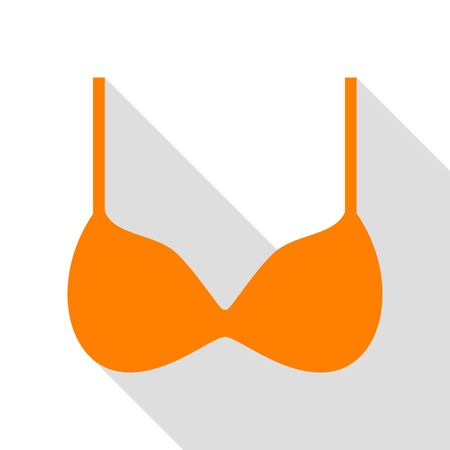 Bra simple sign. Orange icon with flat style shadow path.のイラスト素材