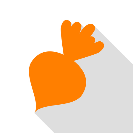 Beet simple sign. Orange icon with flat style shadow path.のイラスト素材