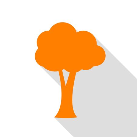 Tree sign illustration. Orange icon with flat style shadow path.のイラスト素材