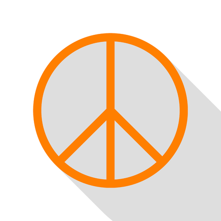 Peace sign illustration. Orange icon with flat style shadow path.のイラスト素材