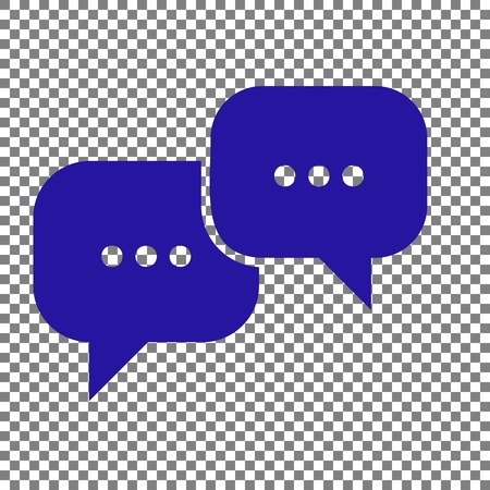 Speech bubbles sign. Blue icon on transparent background.のイラスト素材