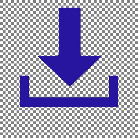 Download sign illustration. Blue icon on transparent background.のイラスト素材
