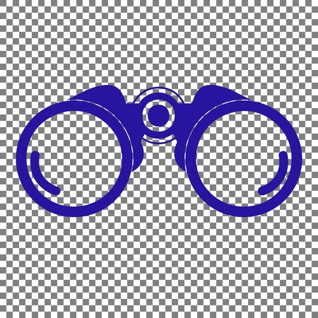 Binocular sign illustration. Blue icon on transparent background.のイラスト素材