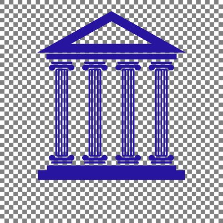 Historical building illustration. Blue icon on transparent background.のイラスト素材