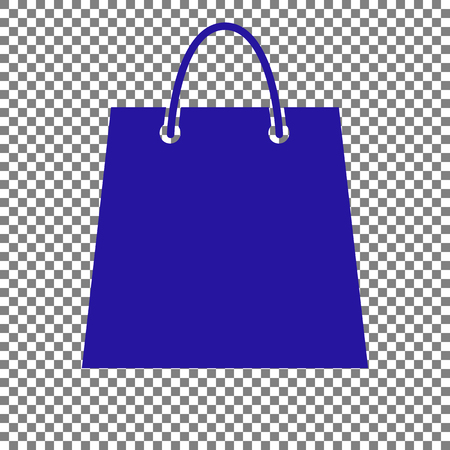 Shopping bag illustration. Blue icon on transparent background.のイラスト素材