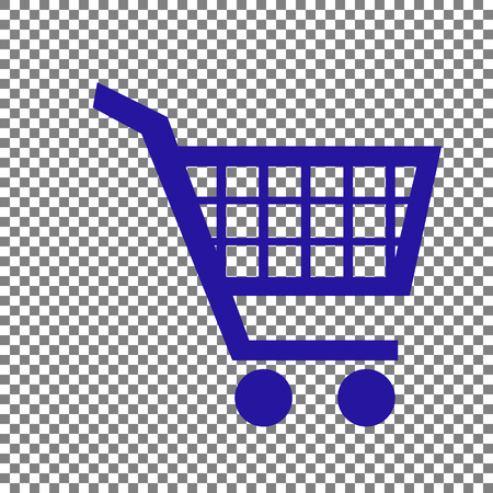 Shopping cart sign. Blue icon on transparent background.のイラスト素材