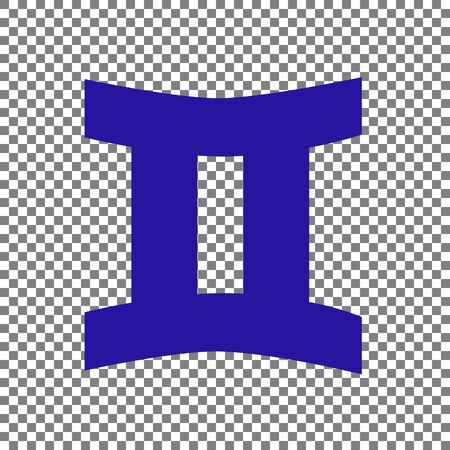 Gemini sign. Blue icon on transparent background.のイラスト素材