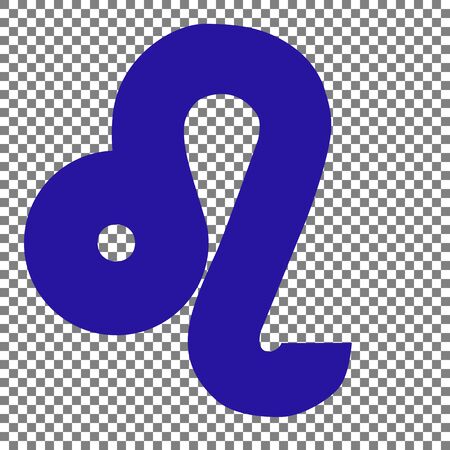 Leo sign illustration. Blue icon on transparent background.のイラスト素材