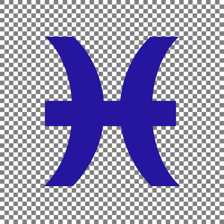 Pisces sign illustration. Blue icon on transparent background.のイラスト素材