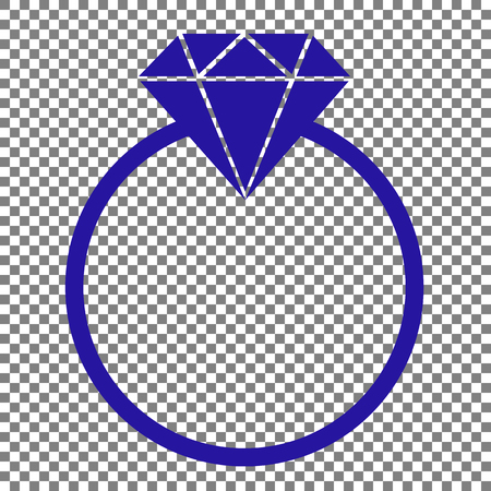 Diamond sign illustration. Blue icon on transparent background.のイラスト素材