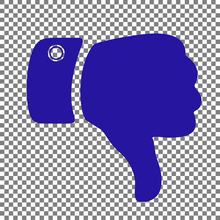 Hand sign illustration. Blue icon on transparent background.のイラスト素材