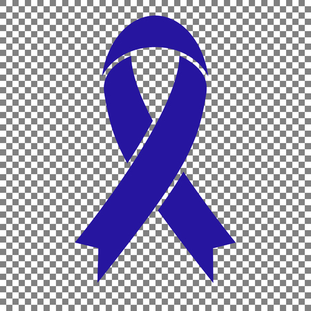 Black awareness ribbon sign. Blue icon on transparent background.のイラスト素材