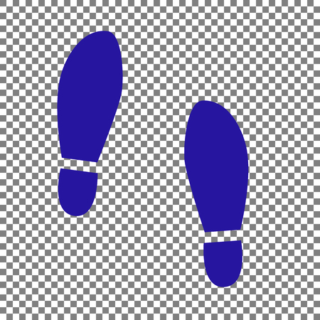 Imprint soles shoes sign. Blue icon on transparent background.のイラスト素材
