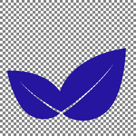 Leaf sign illustration. Blue icon on transparent background.のイラスト素材
