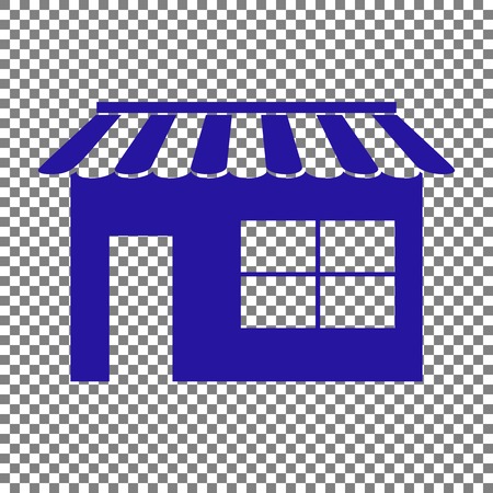 Store sign illustration. Blue icon on transparent background.のイラスト素材