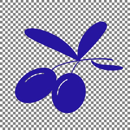 Olives sign illustration. Blue icon on transparent background.のイラスト素材