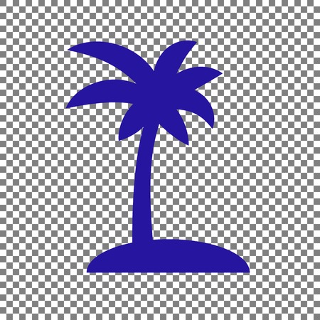 Coconut palm tree sign. Blue icon on transparent background.のイラスト素材