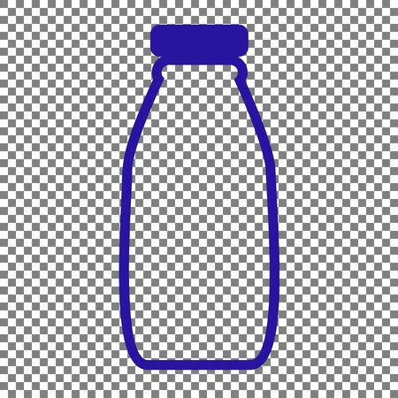 Milk bottle sign. Blue icon on transparent background.のイラスト素材