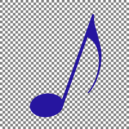 Music note sign. Blue icon on transparent background.のイラスト素材