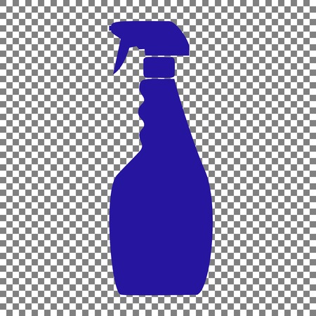 Plastic bottle for cleaning. Blue icon on transparent background.のイラスト素材