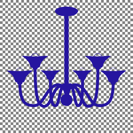 Chandelier simple sign. Blue icon on transparent background.のイラスト素材