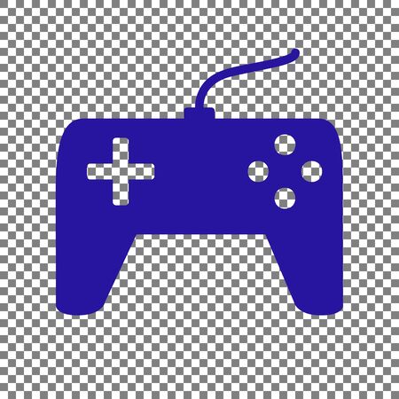 Joystick simple sign. Blue icon on transparent background.