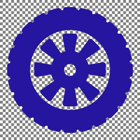 Road tire sign. Blue icon on transparent background.のイラスト素材