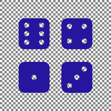 Devils bones, Ivories sign. Blue icon on transparent background.のイラスト素材