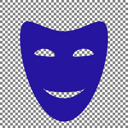 Comedy theatrical masks. Blue icon on transparent background.のイラスト素材