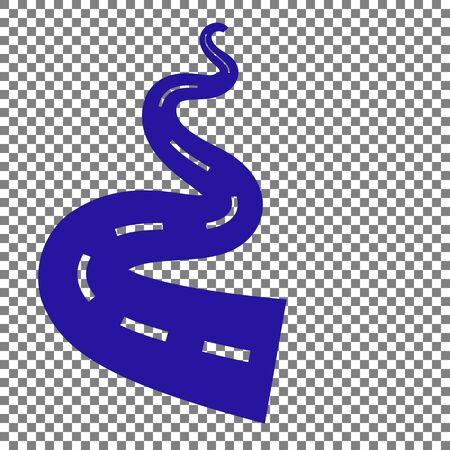 Road simple sign. Blue icon on transparent background.のイラスト素材