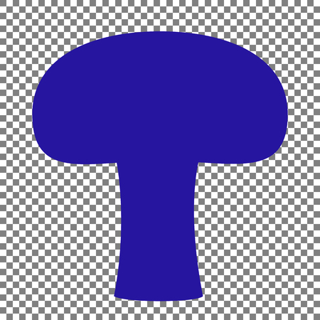 Mushroom simple sign. Blue icon on transparent background.のイラスト素材