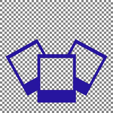 Photo sign illustration. Blue icon on transparent background.のイラスト素材