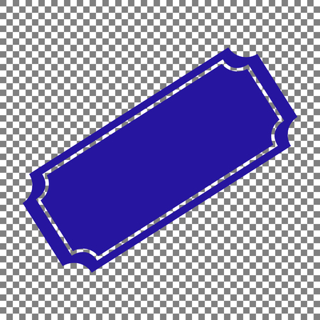 Ticket sign illustration. Blue icon on transparent background.のイラスト素材