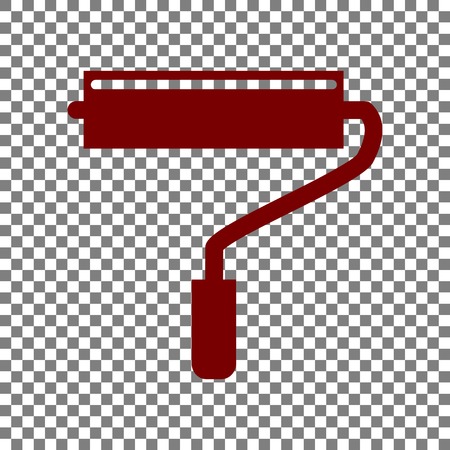 Roller sign illustration. Maroon icon on transparent background.のイラスト素材