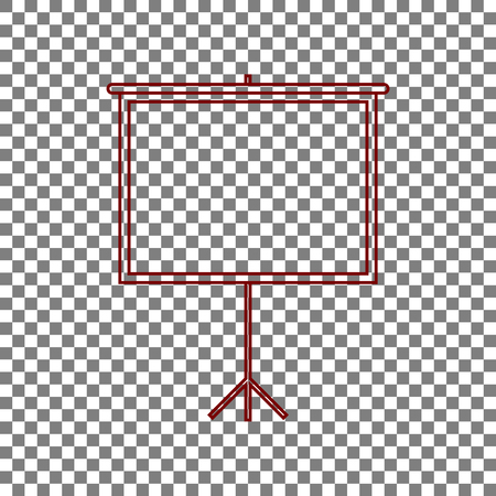 Blank Projection screen. Maroon icon on transparent background.のイラスト素材