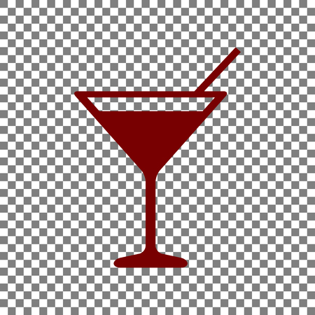 Cocktail sign illustration. Maroon icon on transparent background.のイラスト素材