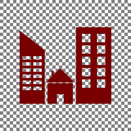 Real estate sign. Maroon icon on transparent background.のイラスト素材