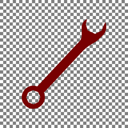 Crossed wrenches sign. Maroon icon on transparent background.のイラスト素材