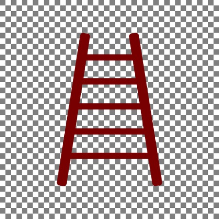 Ladder sign illustration. Maroon icon on transparent background.のイラスト素材