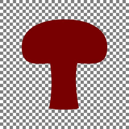Mushroom simple sign. Maroon icon on transparent background.のイラスト素材