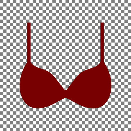 Bra simple sign. Maroon icon on transparent background.のイラスト素材
