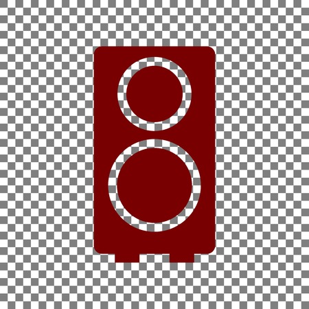 Speaker sign illustration. Maroon icon on transparent background.のイラスト素材